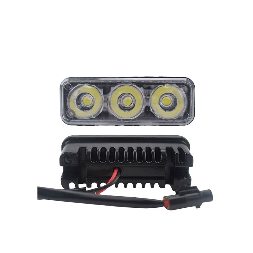 Led Daytime Running Lights 3smd leds DRL Car Fog Lamp Waterproof 9v-12v Strobe Emergency Warning Light Car Truck Flash red blue