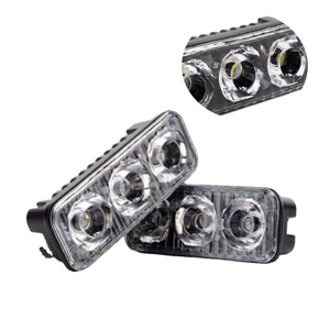 Led Daytime Running Lights 3smd leds DRL Car Fog Lamp Waterproof 9v-12v Strobe Emergency Warning Light Car Truck Flash red blue