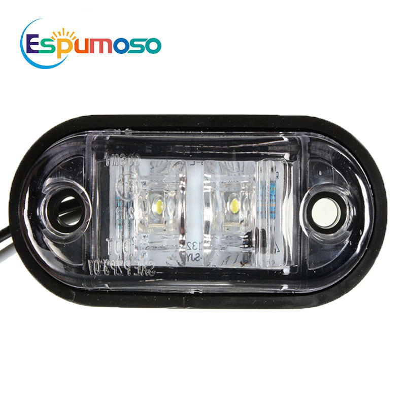 Espumoso truck lights Red yellow blue green white Universal 12V / 24V 2 LED Side Marker Light Lamp For Cars Truck Trailer