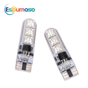 ESPUMOSO Factory Price RGB T10 W5W Car Led Light Bulb 5050 6SMD Silicone Reading Light Car Led Light With Remote Contral