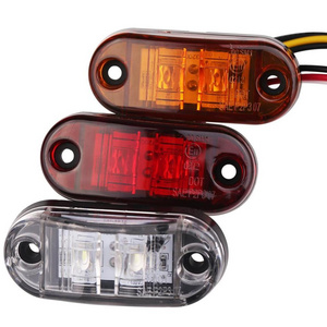 Espumoso truck lights Red yellow blue green white Universal 12V / 24V 2 LED Side Marker Light Lamp For Cars Truck Trailer