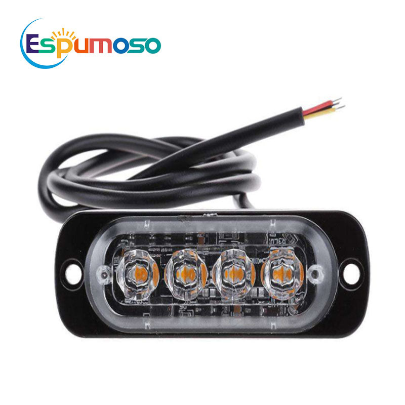 Flashing Warning side light 4smd Emergency Truck Strobe LED Work Light Bar Offroad spot lamp