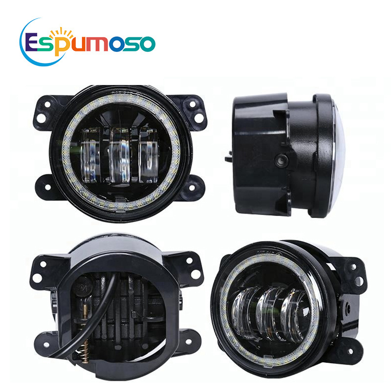 4inch 30W Round Led Jeeps Fog Light White Amber for Car Motorcycle Jeeps XJ Offroad Led Fog Driving Lights