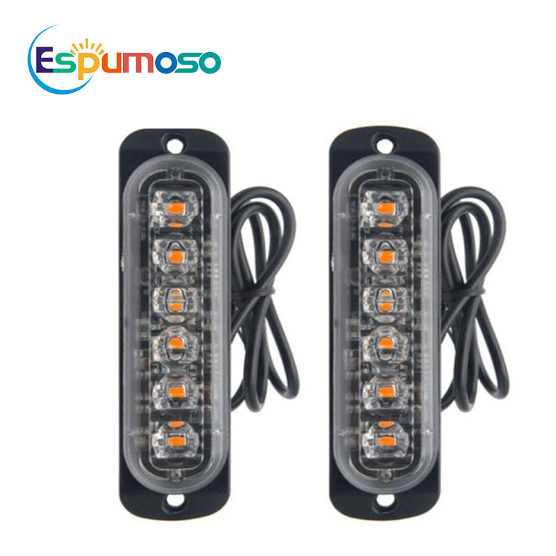 Super Bright Dual Color Car Led Strobe Side Emergency Light 6smd LED Flashing Warning Working Lamp Truck SUV ATV Offroad 12V 24V