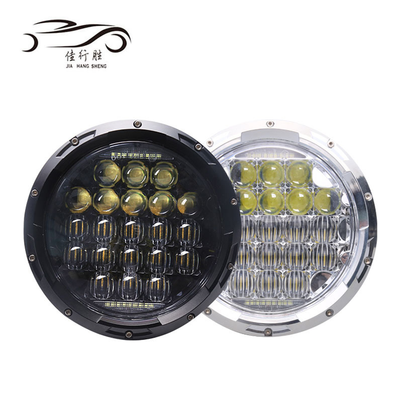 Round Shape Headlight For Jeep Wrangler 7inch 75W Headlamp 12V 24V Waterproof 10000LM Driving Light