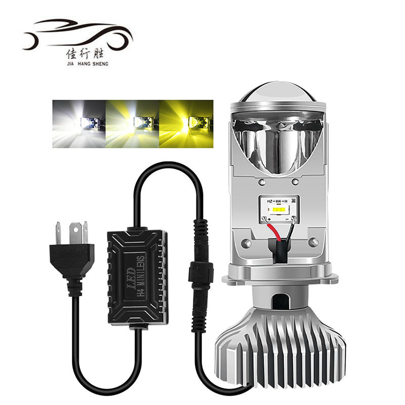 Car Styling Mini Projector H4 High Low Beam Driving Fog Bulb Y6 Led Headlight Tricolor 3000K 4300K 6000K Waterproof Headlamp