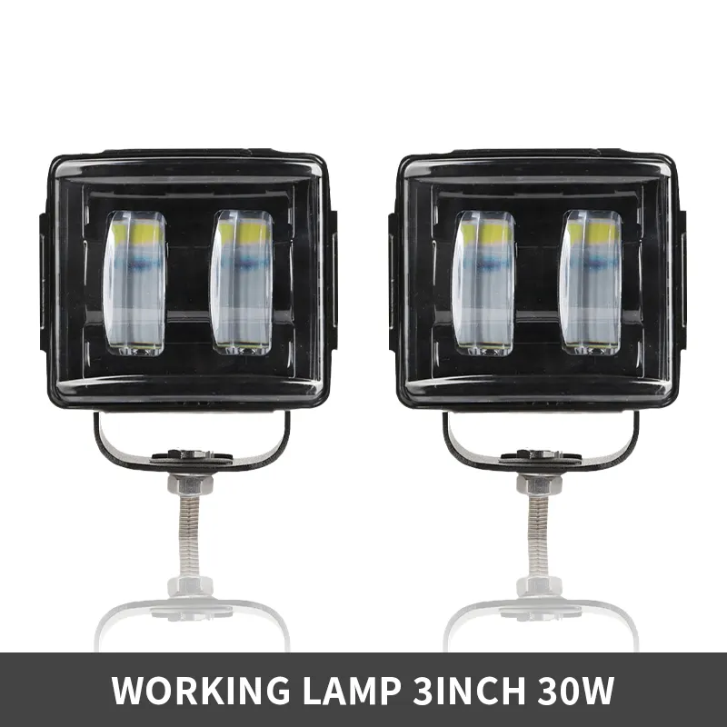 JHS Professional Waterproof Work Light Bulb 3inch 30W 3000LM 10-30V 6000K Cube Lamp Easy Change LED Work Bulb for Cars Jeeps