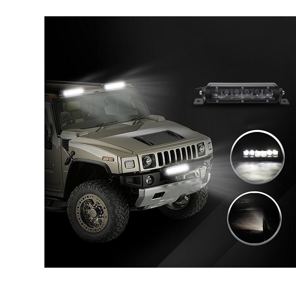 18w 6 inch Single Row LED Light Bar Super Slim Truck Vehicles Led Bar Straight Light For Cars Off-road led bulb