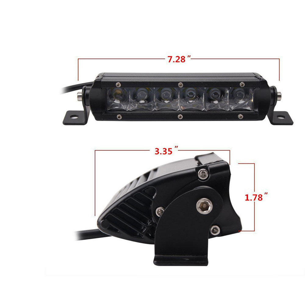 18w 6 inch Single Row LED Light Bar Super Slim Truck Vehicles Led Bar Straight Light For Cars Off-road led bulb