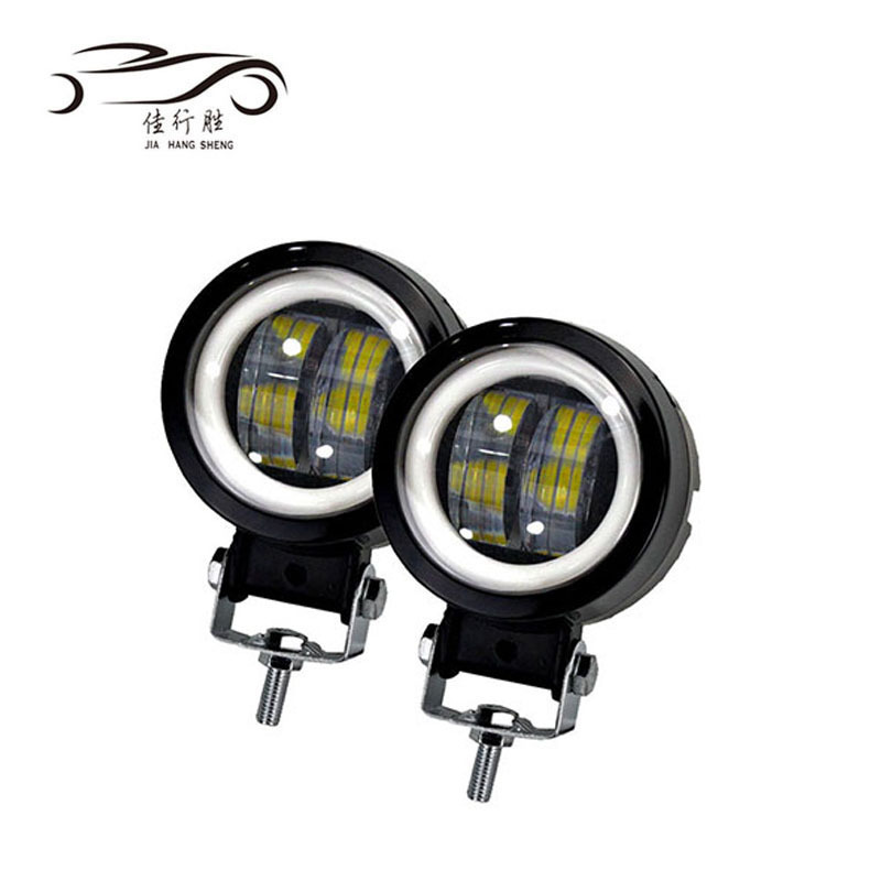 3inch 20W Round Work Light With Angel Eyes 6500K Waterproof Led Night Bar Lights 12V 24V Motorcycle Offroad