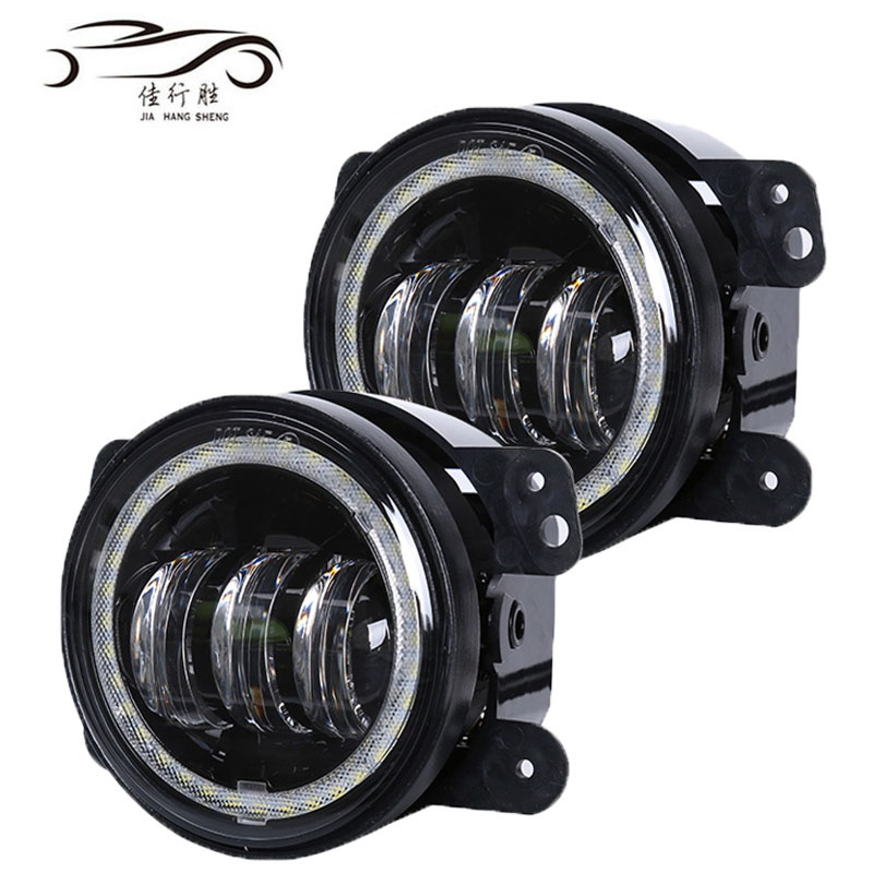 JHS 4inch 30w Halo Ring Fog light For Jeep Offroad 12-24V Turn Signal DRL White Auto Car Light