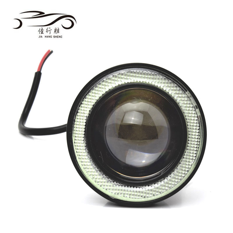 JHS LED Fog Light 64MM 76MM 89MM Angel Eyes Road Fog Lamp 12V Projector COB LED Driving Light Round LED Fog Lamp