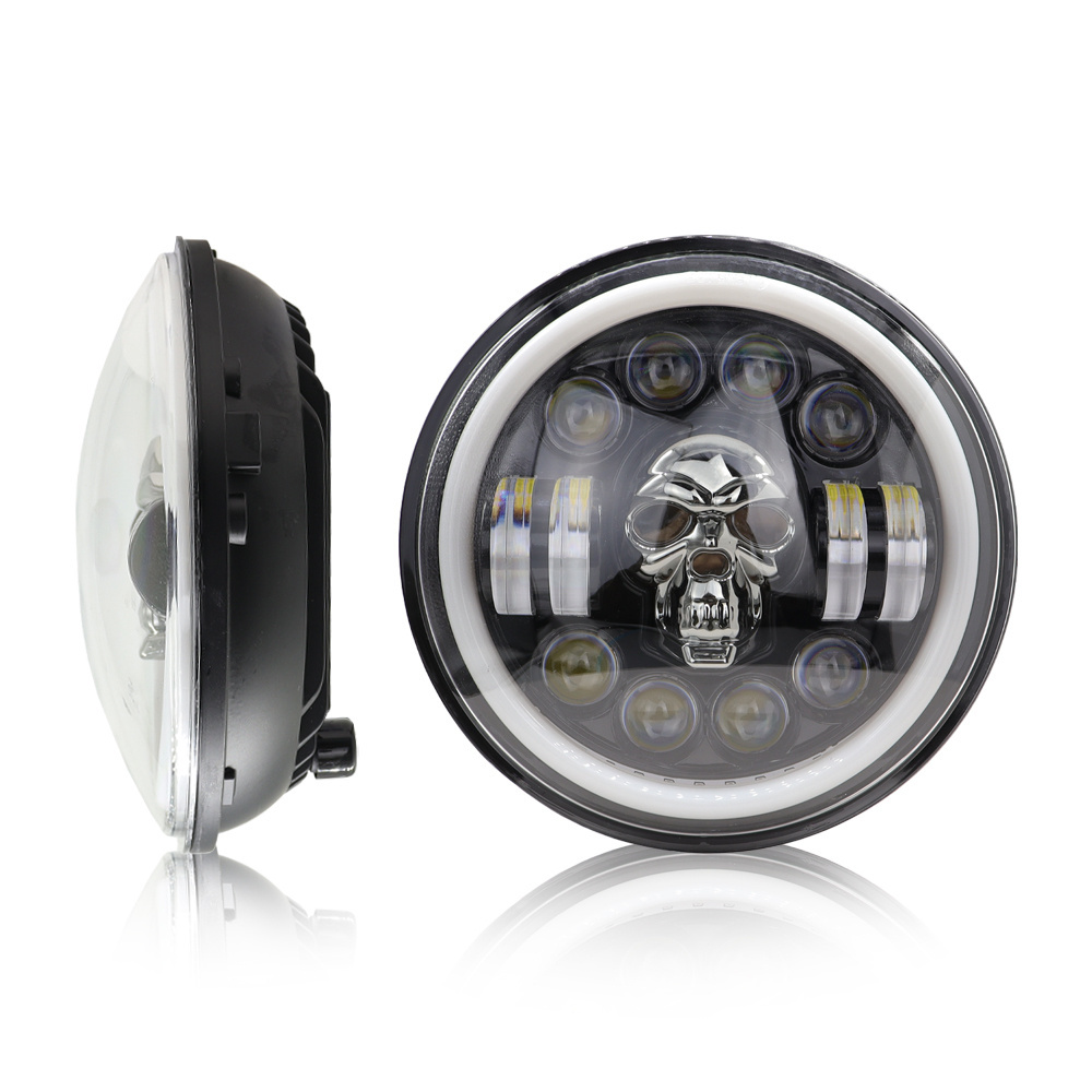 JHS hot sale 7inch round jeeps led headlight 65W RGB 8500lm turn signal Fog Lamp hi lo Beam driving light motor jeeps for cars