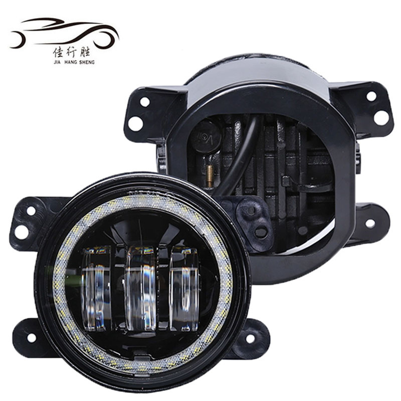 JHS 4inch 30w Halo Ring Fog light For Jeep Offroad 12-24V Turn Signal DRL White Auto Car Light