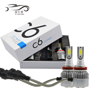 JHS hot selling car lights hi lo beam 35w h4 h11 signal led fog/driving lights h4 C6 led headlights for universal car