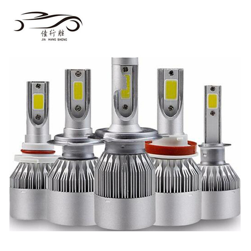 JHS hot selling car lights hi lo beam 35w h4 h11 signal led fog/driving lights h4 C6 led headlights for universal car