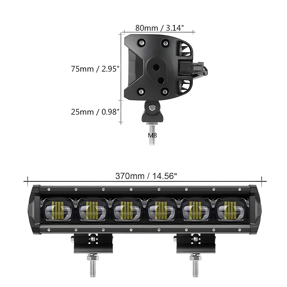 JHS Car Light Accessories aluminum Waterproof 60w 6D Lens LED Light Bar 12v 24v for Off-road Vehicles