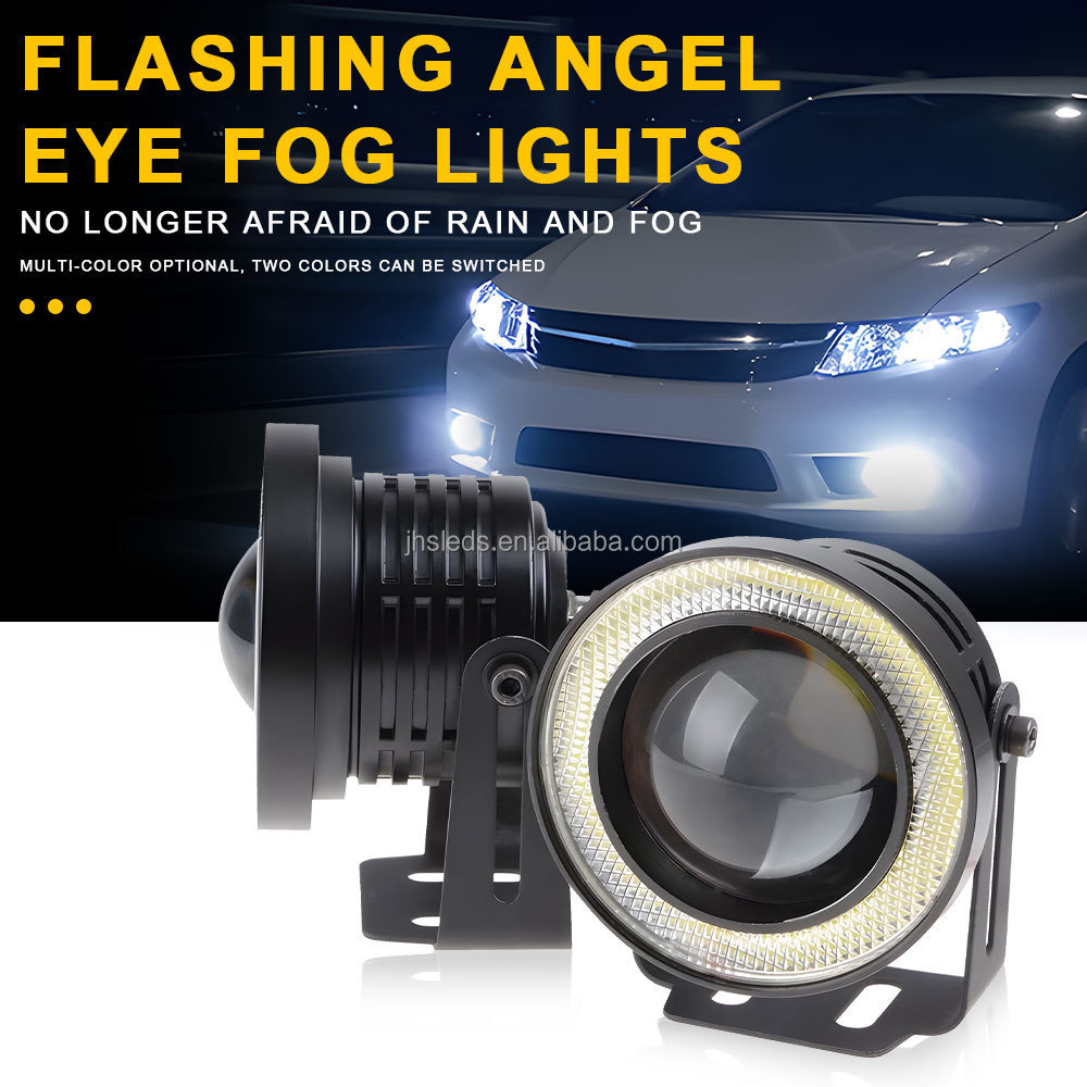 JHS Hot selling 2.5 inch 3.0 inch 3.5 inch Angle eye fog light LED Fog Light with COB DRL 12v led car light