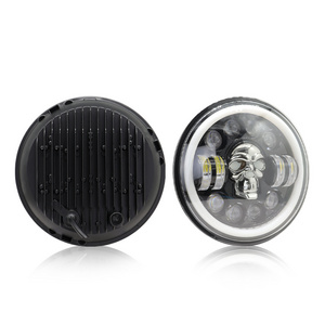 JHS hot sale 7inch round jeeps led headlight 65W RGB 8500lm turn signal Fog Lamp hi lo Beam driving light motor jeeps for cars