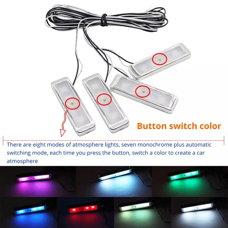 jhs super brightness Led Car Inner Bowl Light Decorative Lamp Armrest Interior Door Handle Light for Universal car