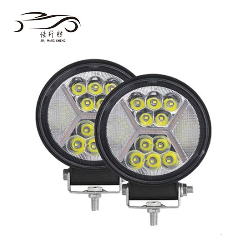 JHS super bright round square Led Work lamp 4inch 111W factory price 12-24V flood spot combo beam