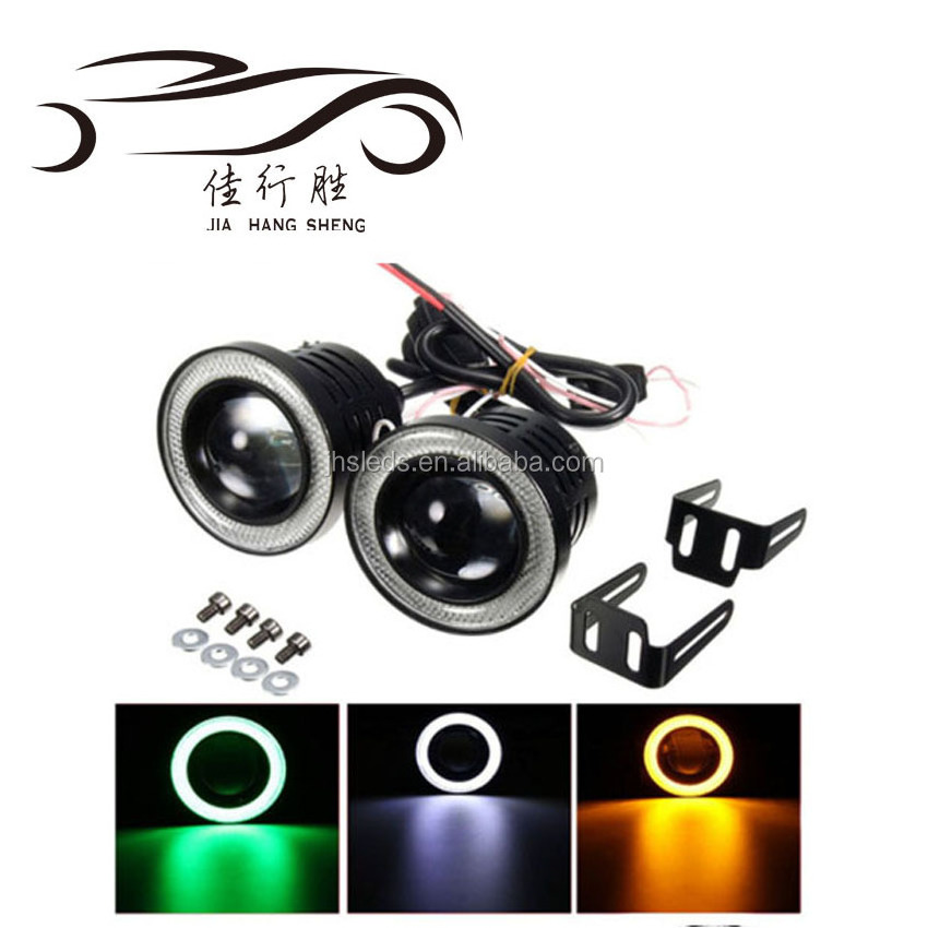 JHS Hot selling 2.5 inch 3.0 inch 3.5 inch Angle eye fog light LED Fog Light with COB DRL 12v led car light