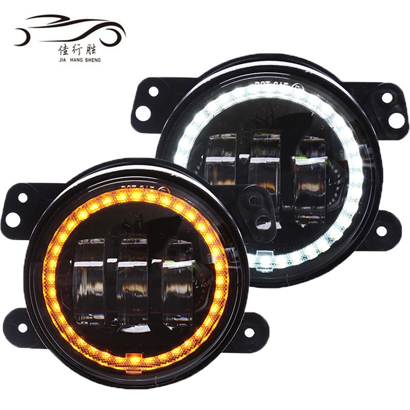 JHS 4inch 30w Halo Ring Fog light For Jeep Offroad 12-24V Turn Signal DRL White Auto Car Light