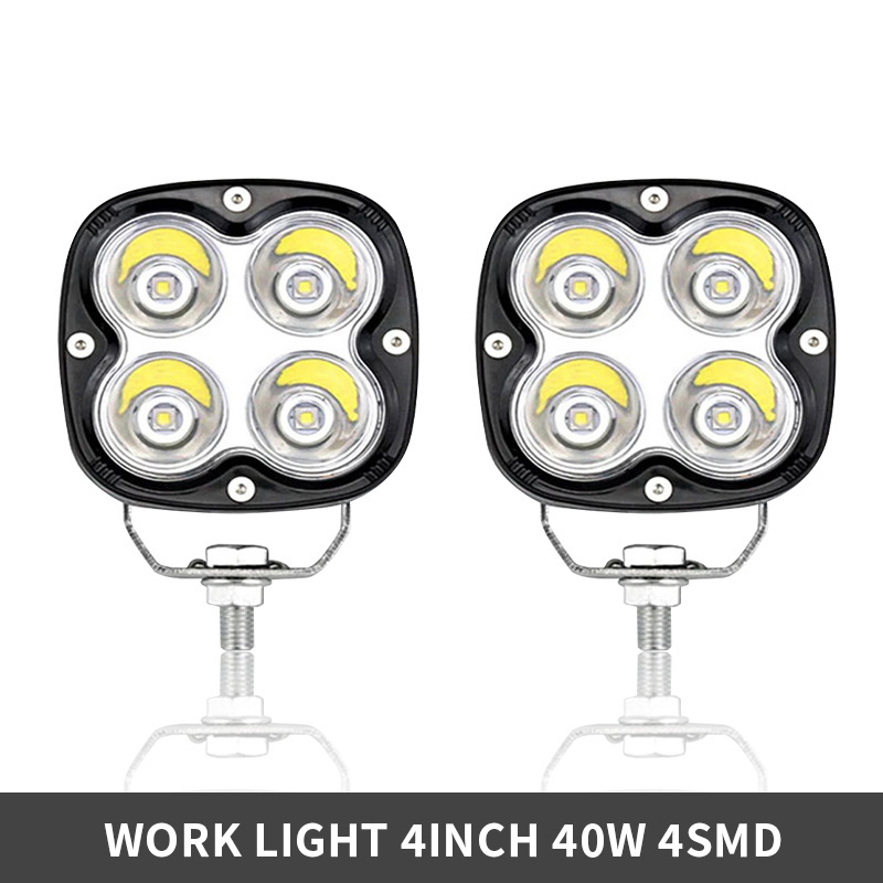 JHS High Quality 4inch 40W 4smd square Work Light good quality 10-30V Waterproof IP68 LED Light Bub for jeeps