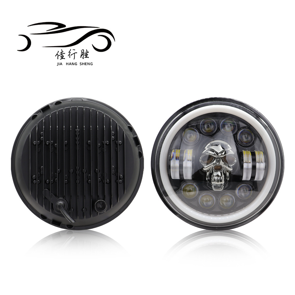 JHS hot sale 7inch round jeeps led headlight 65W RGB 8500lm turn signal Fog Lamp hi lo Beam driving light motor jeeps for cars