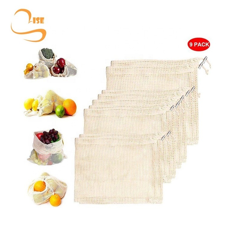 Eco-friendly  Bio-degradable Washable Mesh Organza String Bag