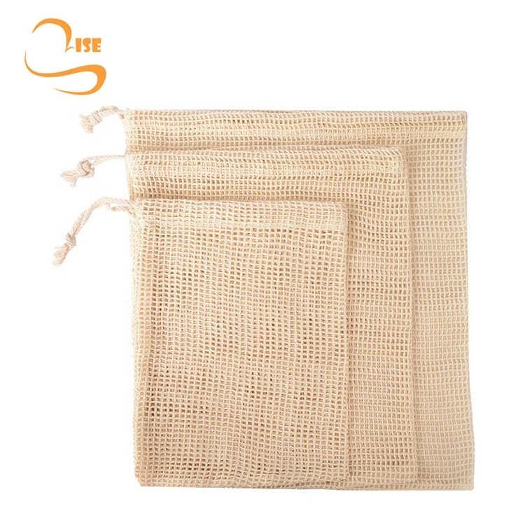 Eco-friendly  Bio-degradable Washable Mesh Organza String Bag