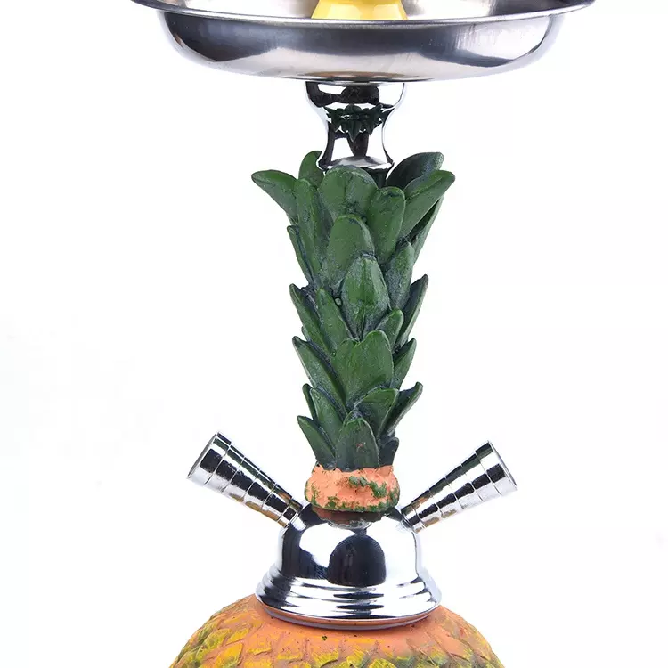 Wholesale hookah shisha pineapple shape hookah portable with double hose hookah