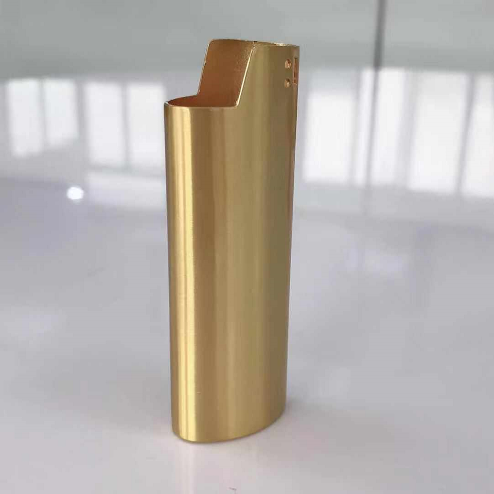 Small Brush gold Cigarette Custom Lighter Case, Lighter Holder, Lighter Sleeve