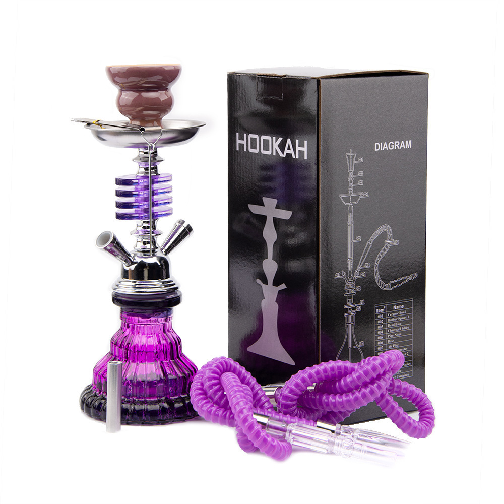 JH Color Double Tube Cheap Mini Hookah Small Shisha Box Hookah Set Glass Disposable Pumpkin Hookah