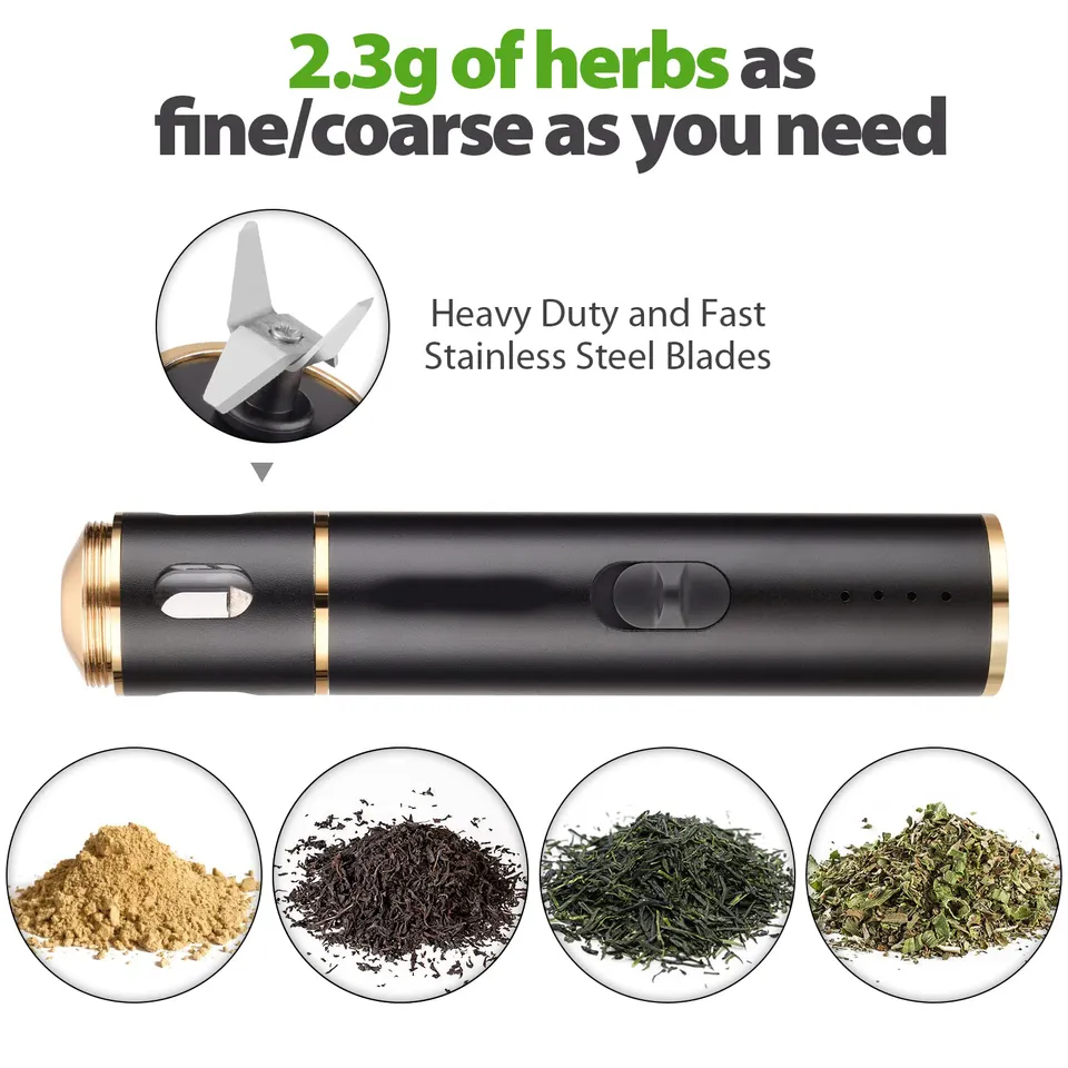 wholesale portable cordless mini rechargeable automatic electric herb pen grinder