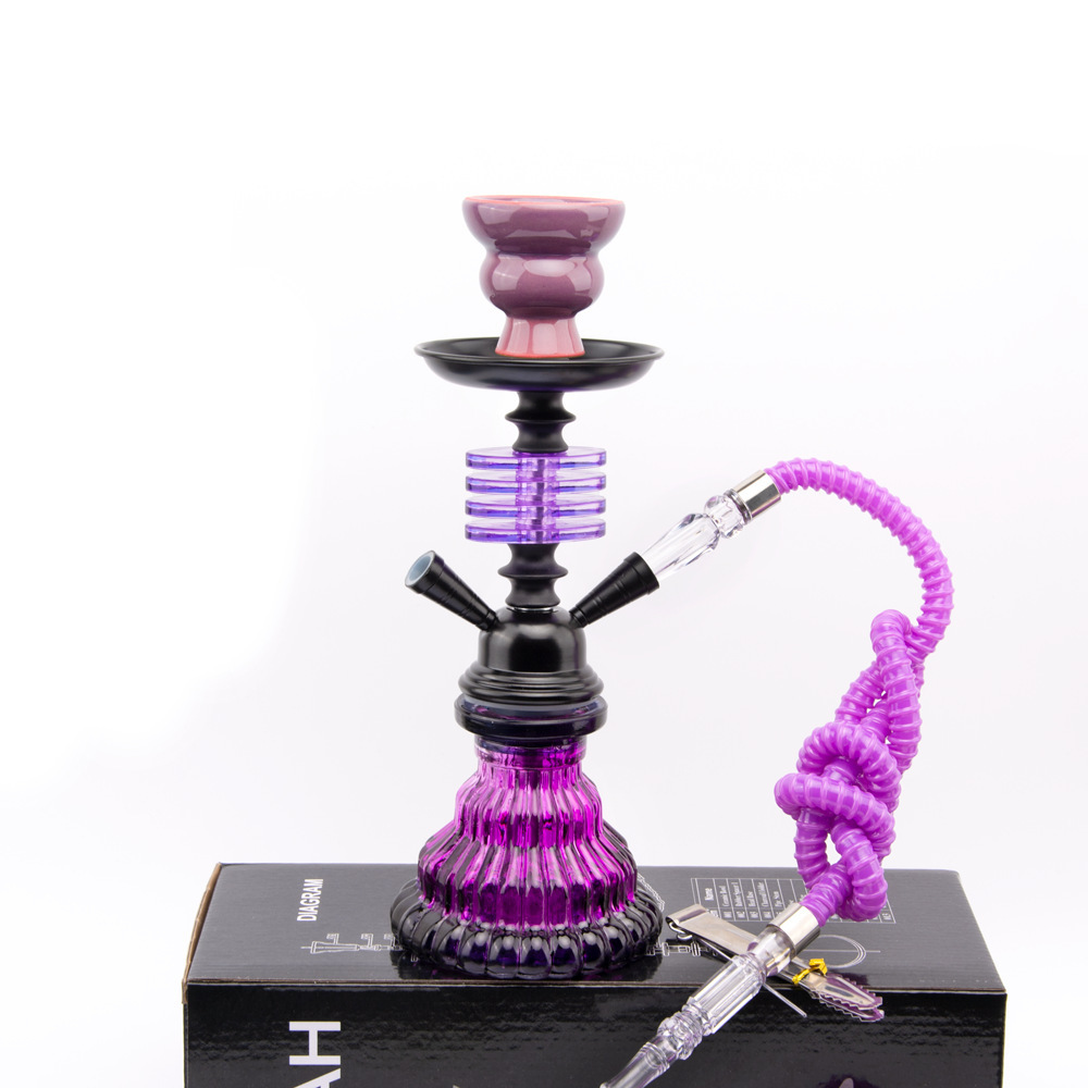 JH Color Double Tube Cheap Mini Hookah Small Shisha Box Hookah Set Glass Disposable Pumpkin Hookah