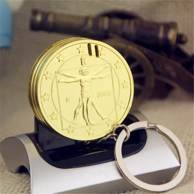 Creative Mini Coin Cigar Lighters & Smoking Accessories Metal Fashion Fire Keychain Gas Lighter