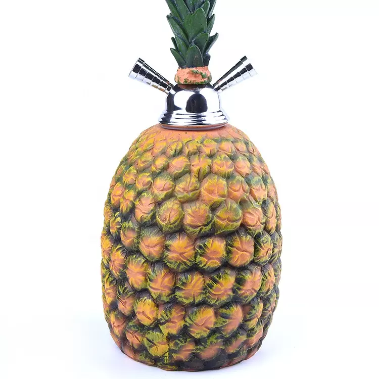 Wholesale hookah shisha pineapple shape hookah portable with double hose hookah