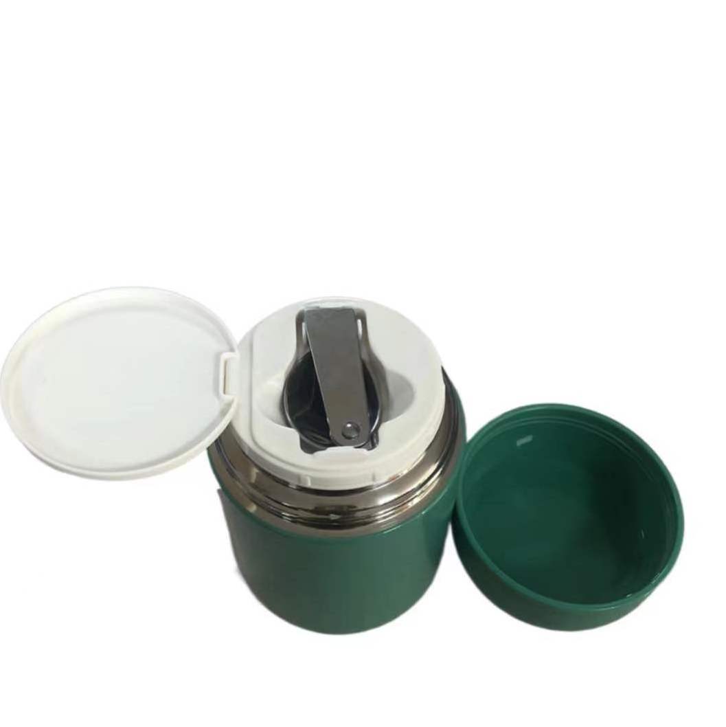 small lunch insulated Stainless steel food containers with folding spoon