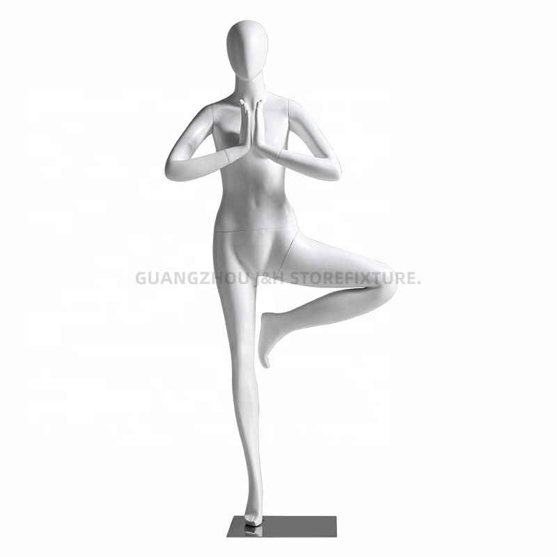 New style white sports mannequin slim thick female mannequin yoga full body female fiberglass mannequin