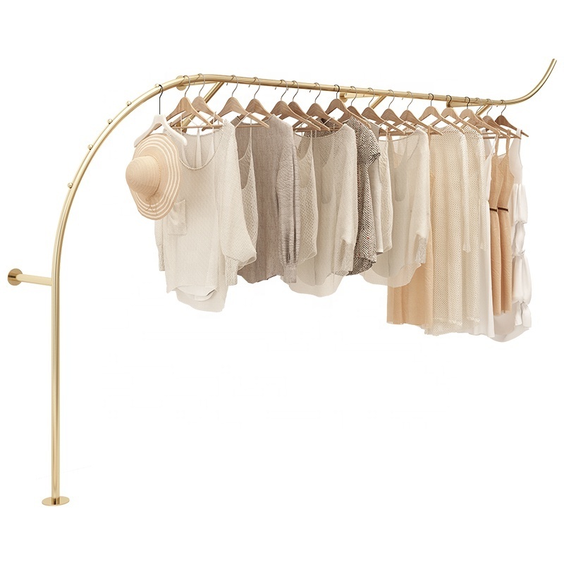 Wholesale Price Clothes Rack High Quality Stainless Steel Clothing Hanging Wall Mounted Display Rack