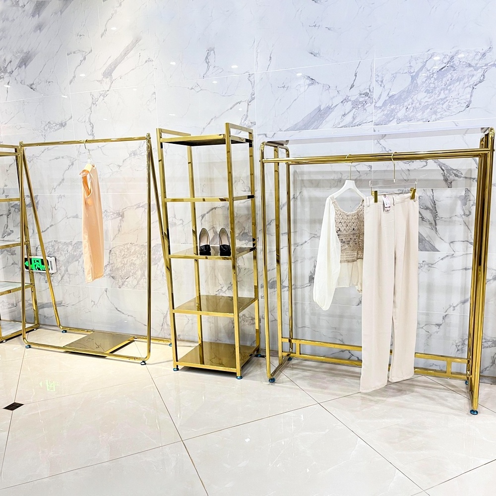 clothing Zara Style Retail Store design furniture iron shoe bag shop display clothes rack Garment Display Rack Stand