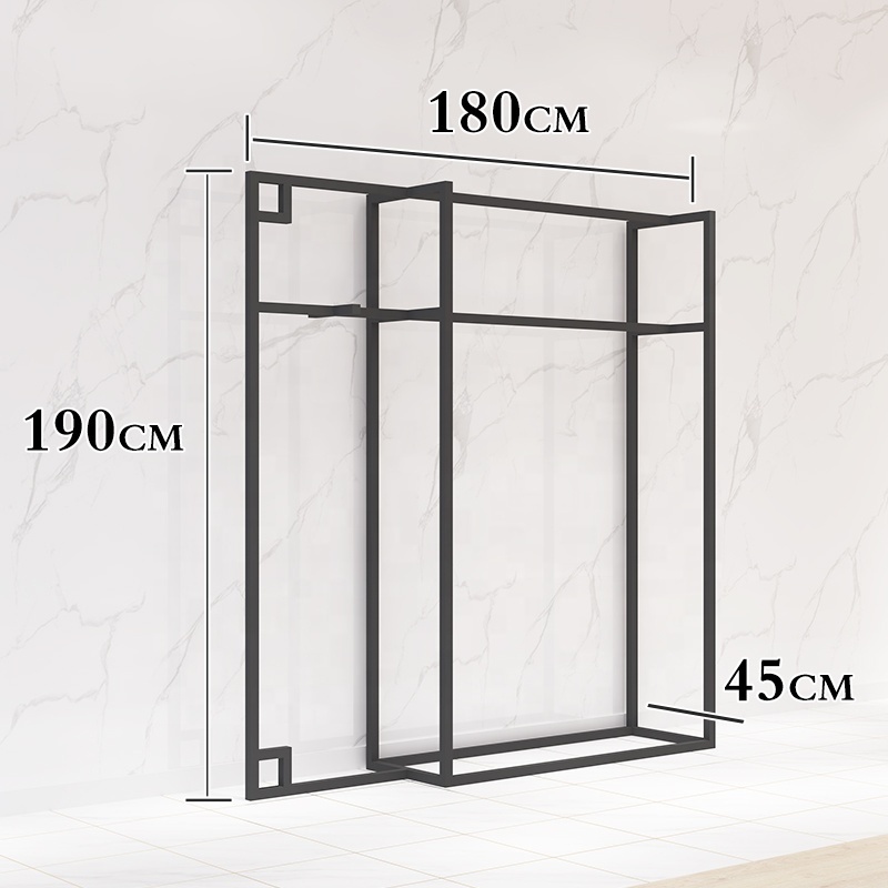 Boutique Clothing Racks Industrial Iron Pipe Clothing Garment Rack Metal Black Clothing Display stand