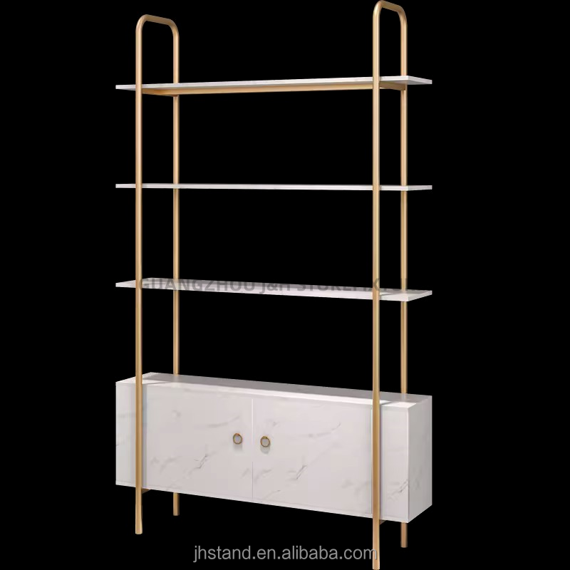 Fashion Floor Standing Shoes and Handbag Display Stand Cabinet Metal Handbag Display Rack For Retail Shop