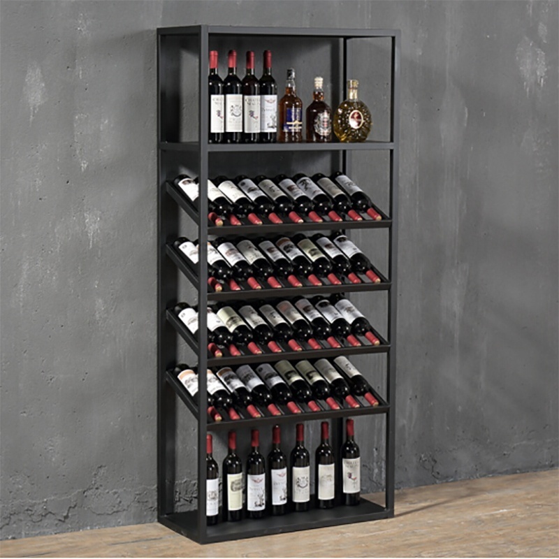 Wine Bottle Household Wine Rack Bar Floor Cabinet Storage Metal Shelf Black White Rack Stand For Wine Display