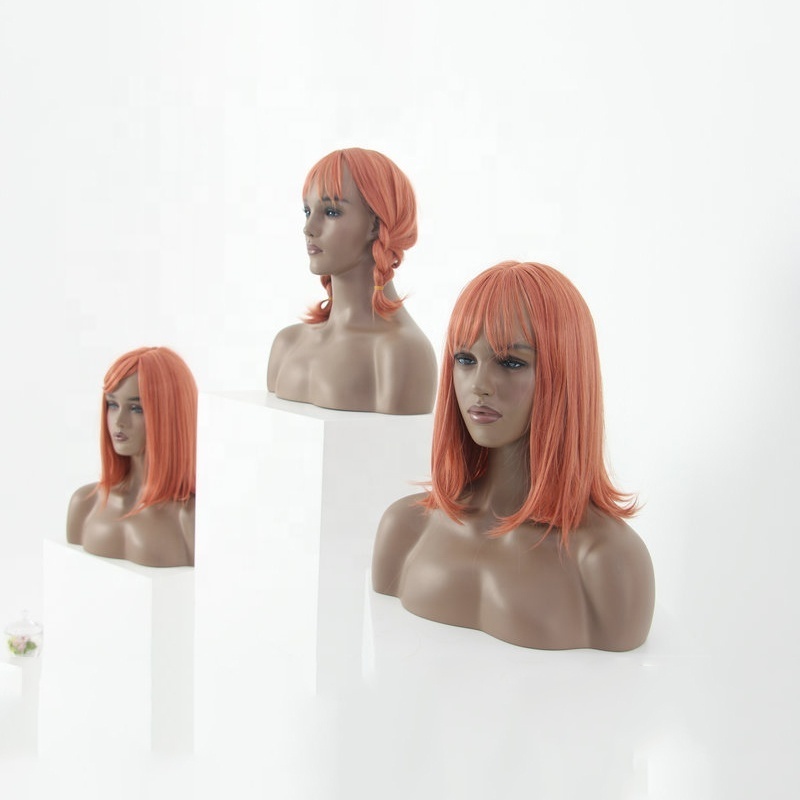 Beautiful Fiberglass Realistic Mannequin Head Wig Display Makeup Mannequin Head With Shoulders&Lashes