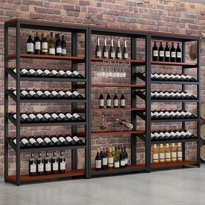 Wine Bottle Household Wine Rack Bar Floor Cabinet Storage Metal Shelf Black White Rack Stand For Wine Display