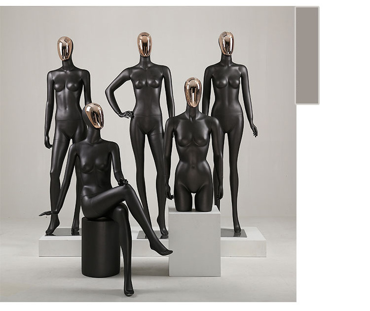 Fashion Chrome Face Female Sex Underwear Dummy Mannequins Adult Standing Fiberglass Full Body Mannequin Clothes Display