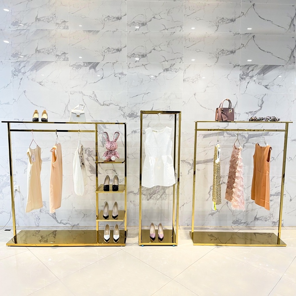 Retail shop clothes T shirt display stand shoe and bag display racks for clothes shop