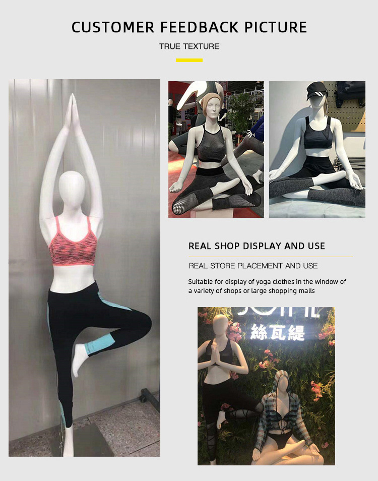 90/179/218cm Female Fiberglass Standing Sitting Black/white Sports Mannequin Full Body Yoga Mannequins For Sale